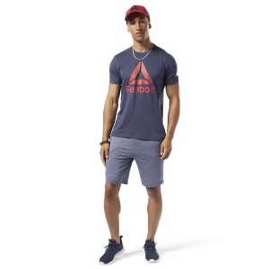 Reebok Workout Ready Supremium T Shirt Herren - Navy - DE 481-CFI